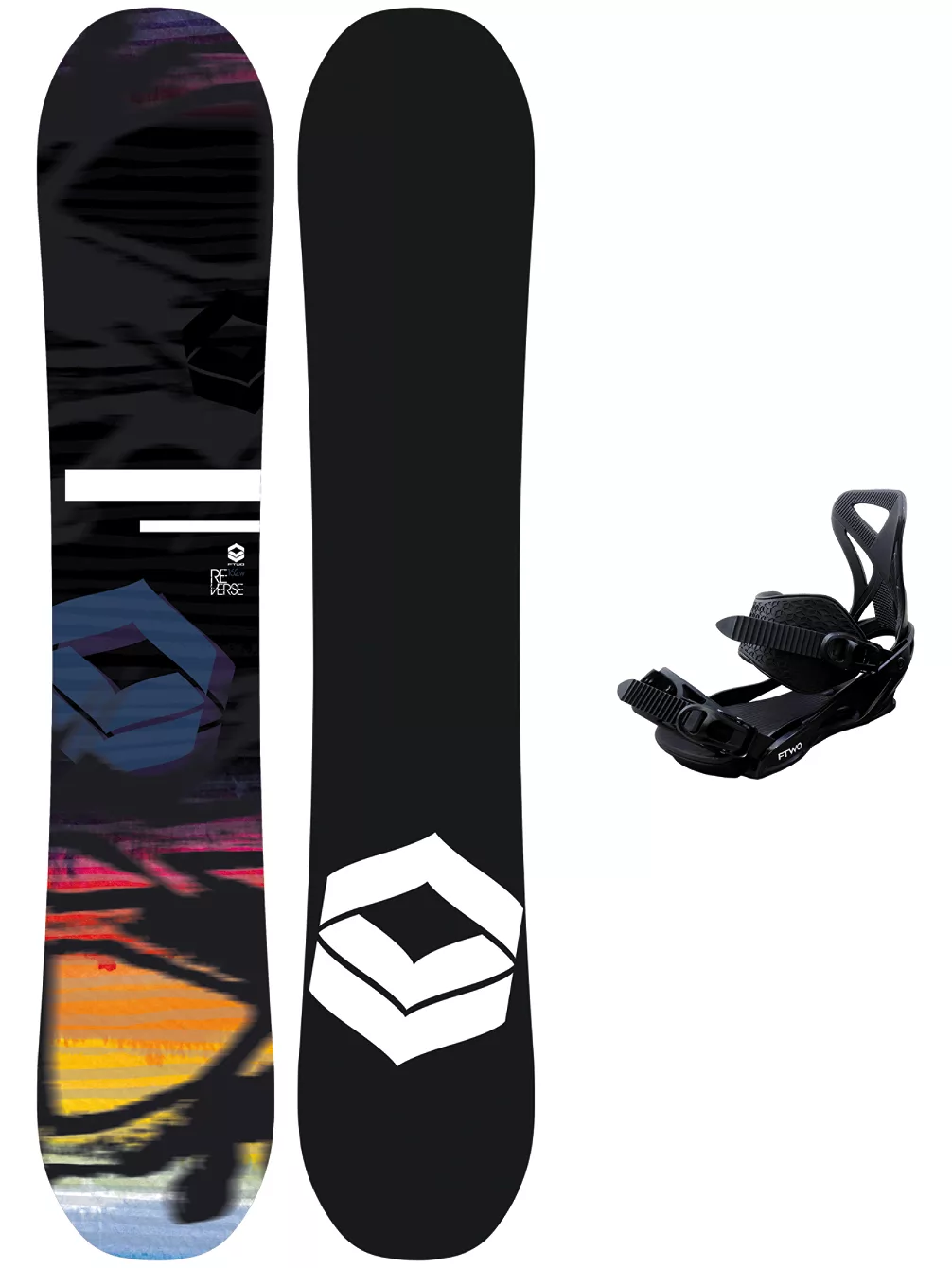 FTWO Reverse 152 + Sonic Pro ; Black 2023 Snowboard-Set 3 FTWO Reverse 152 + Sonic Pro ; Black 2023 Snowboard-Set